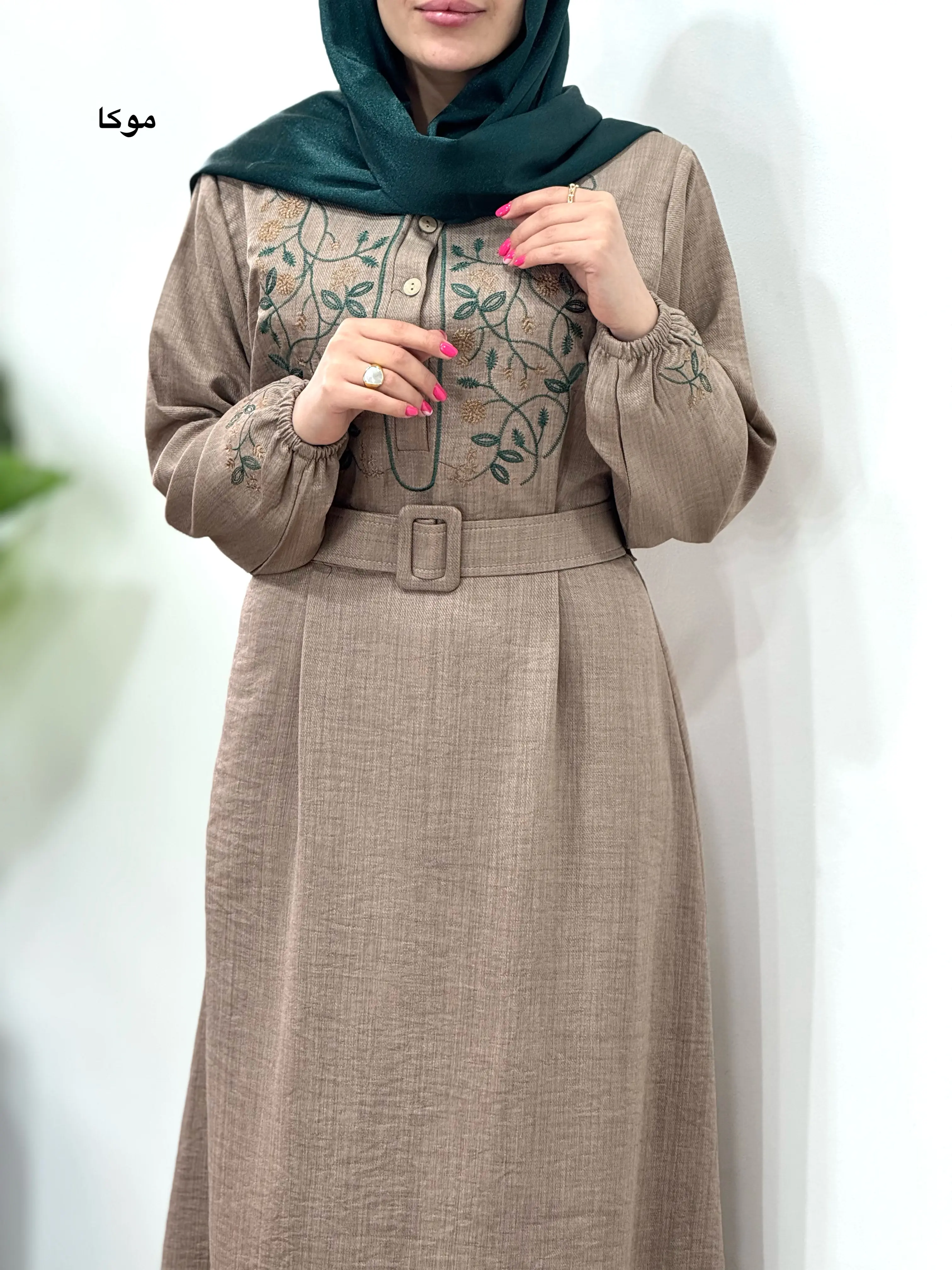 پیراهن مانتویی گلدوزی آیسو آذین